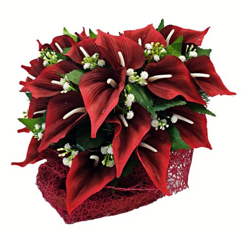 STROIK NA POMNIK CZERWONE SERCE KALIE KOMPOZYCJA NA GRÓB