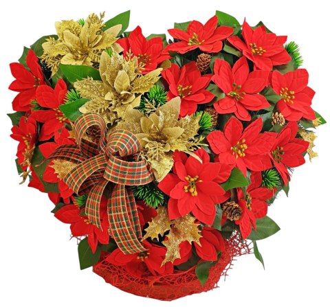 STROIK ŚWIĄTECZNY SERCE XL NA CMENTARZ GRÓB GWIAZDA BETLEJEMSKA