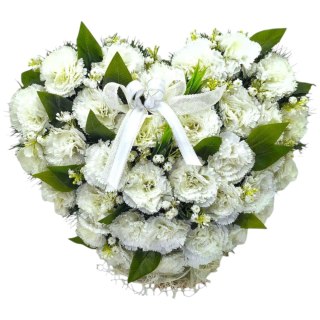 BIAŁE DUŻE SERCE XL STROIK NA CMENTARZ GRÓB NAGROBNA KOMPOZYCJA KWIATOWA