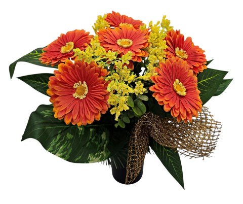 BUKIET WKŁAD DO WAZONU GERBERY KWIATY NA CMENTARZ GRÓB POMNIK WZÓR WIOSENNY