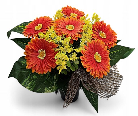 BUKIET WKŁAD NA CMENTARZ KWIATY DZIEŃ MAMY STROIK WIĄZANKA GERBERY NA GRÓB