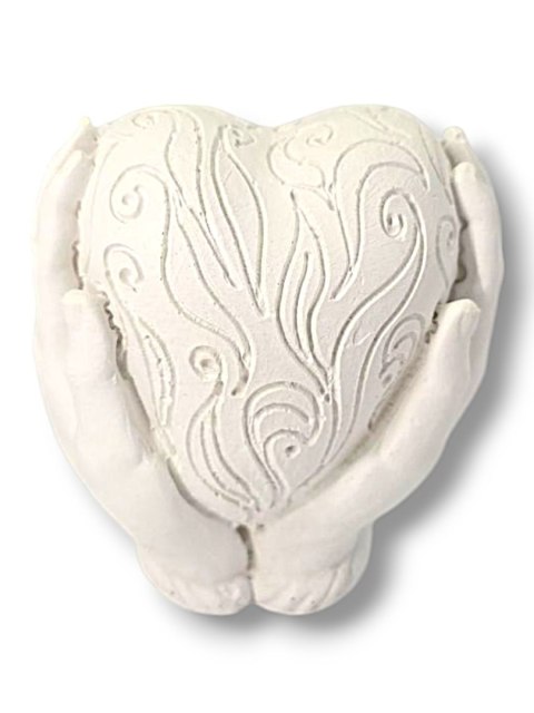 GIPSOWA FIGURKA SERCE W DŁONIACH DO MALOWANIA FARBKAMI NA ZAJĘCIA PLASTYCZNE DLA DZIECI