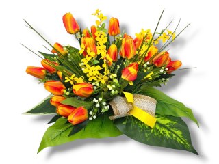 STROIK NA CMENTARZ KWIATY NA GRÓB TULIPANY + OBCIĄŻENIE