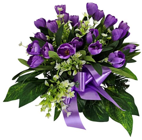 STROIK NA CMENTARZ WZÓR WIOSENNY NA GRÓB POMNIK KROKUSY