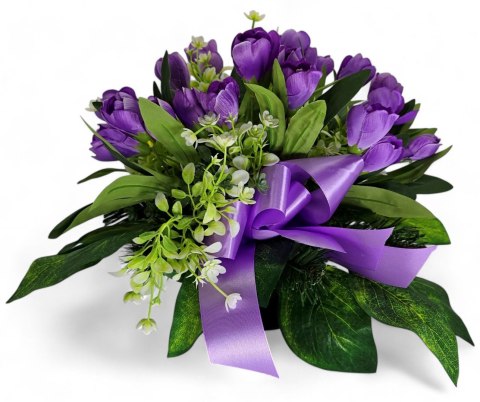 STROIK NA CMENTARZ WZÓR WIOSENNY NA GRÓB POMNIK KROKUSY