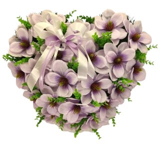 STROIK NA POMNIK SERCE XL KOMPOZYCJA KWIATOWA NA GRÓB MAGNOLIE