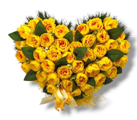 STROIK NA POMNIK SERCE XL KOMPOZYCJA KWIATOWA NA GRÓB