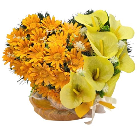 STROIK SERCE NA CMENTARZ DEKORACJA NA GRÓB ROCZNICA ŚMIERCI KOMPOZYCJA KWIATOWA