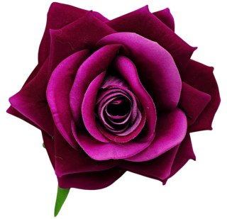 SZTUCZNY KWIAT RÓŻY 8cm FIOLETOWA RÓŻA GŁÓWKA WYROBOWA WELUR
