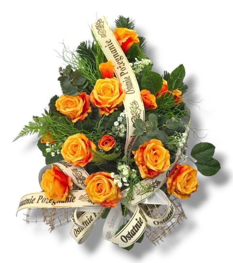 WIĄZANKA POGRZEBOWA NA FLORECIE WIENIEC RÓŻE + WŁASNY NAPIS + wysyłka 24h