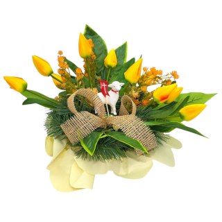 WIELKANOCNY STROIK NA CMENTARZ POMNIK KOMPOZYCJA KWIATOWA NA GRÓB