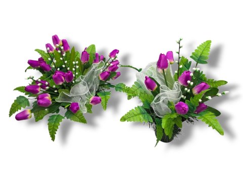 WIOSENNY BUKIET WKŁAD DO WAZONU KWIATY NA CMENTARZ GRÓB POMNIK TULIPANY