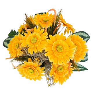 WIOSENNY STROIK NA CMENTARZ KWIATY GERBERY NA GRÓB POMNIK Z OBCIĄŻENIEM