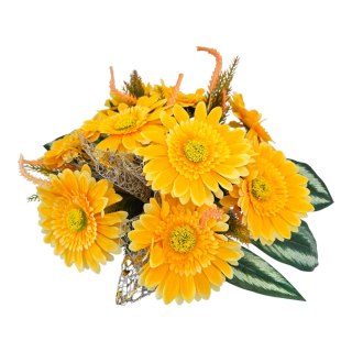 WIOSENNY STROIK NA CMENTARZ KWIATY GERBERY NA GRÓB POMNIK Z OBCIĄŻENIEM