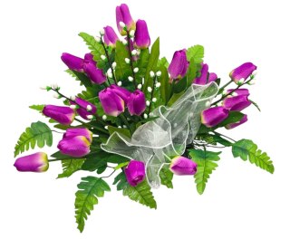 WIOSENNY STROIK NA CMENTARZ KWIATY NA GRÓB POMNIK MISA Z OBCIĄŻENIEM TULIPANY