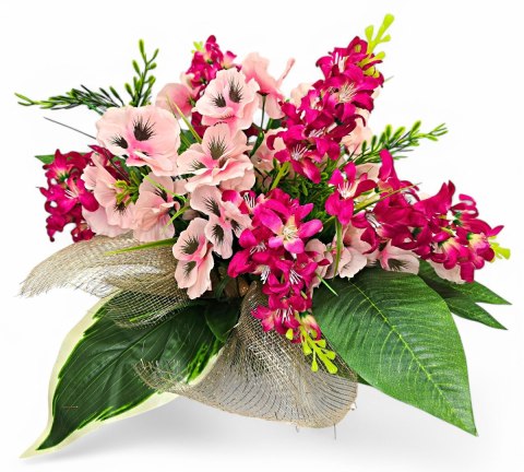 WIOSENNY STROIK NA CMENTARZ KWIATY NA GRÓB POMNIK Z OBCIĄŻENIEM