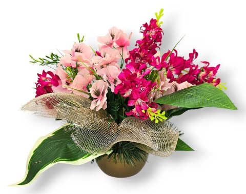 WIOSENNY STROIK NA CMENTARZ KWIATY NA GRÓB POMNIK Z OBCIĄŻENIEM