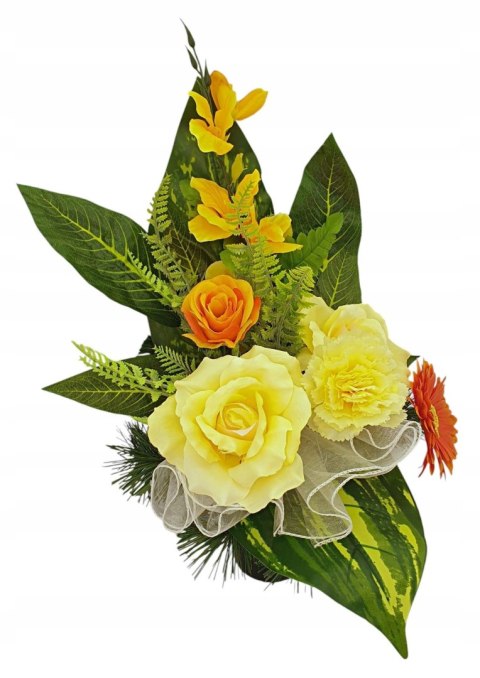 BUKIET WKŁAD DO WAZONU SZTUCZNE KWIATY NA GRÓB STROIK NA CMENTARZ