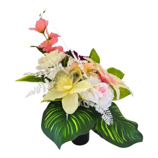 Bukiet do wazonu na grób stroik na cmentarz wiązanka sztuczne kwiaty