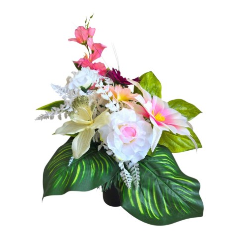 Bukiet do wazonu na grób stroik na cmentarz wiązanka sztuczne kwiaty