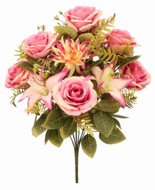 Bukiet róż do flakonu czerwone róże lilie mix kwiaty do kompozycji