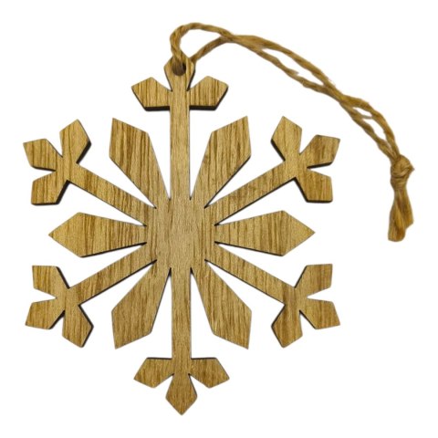 Drewniana zawieszka śnieżynka dekoracja świąteczna zimowa 1 szt