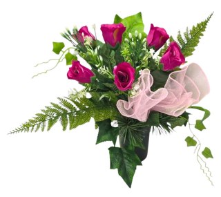 KOMPLET ZESTAW NA CMENTARZ STROIK I BUKIET KWIATY NA GRÓB POMNIK