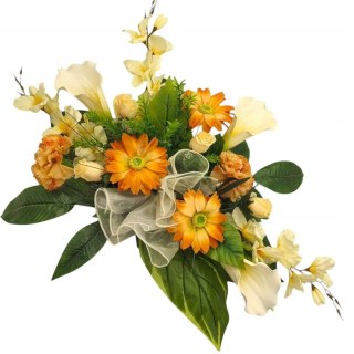 KOMPOZYCJA NAGROBNA KWIATOWA STROIK GRÓB WIĄZANKA CHRYZANTEMY NA CMENTARZ