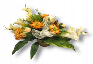 KOMPOZYCJA NAGROBNA KWIATOWA STROIK GRÓB WIĄZANKA CHRYZANTEMY NA CMENTARZ