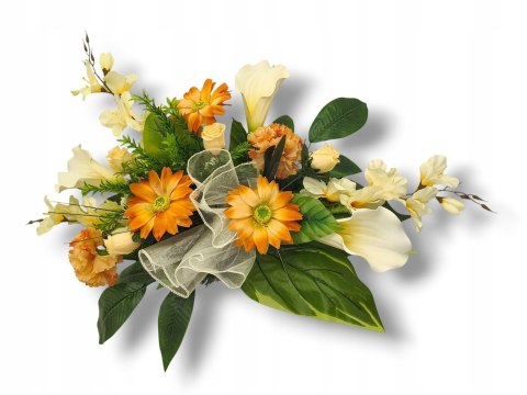 KOMPOZYCJA NAGROBNA KWIATOWA STROIK GRÓB WIĄZANKA CHRYZANTEMY NA CMENTARZ