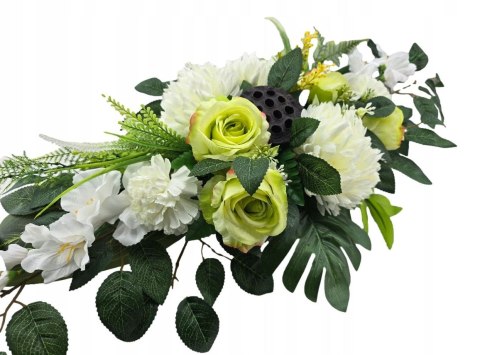 KOMPOZYCJA NAGROBNA KWIATOWA STROIK GRÓB WIĄZANKA CHRYZANTEMY NA CMENTARZ