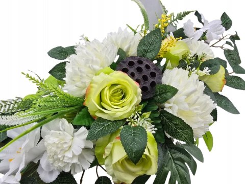 KOMPOZYCJA NAGROBNA KWIATOWA STROIK GRÓB WIĄZANKA CHRYZANTEMY NA CMENTARZ