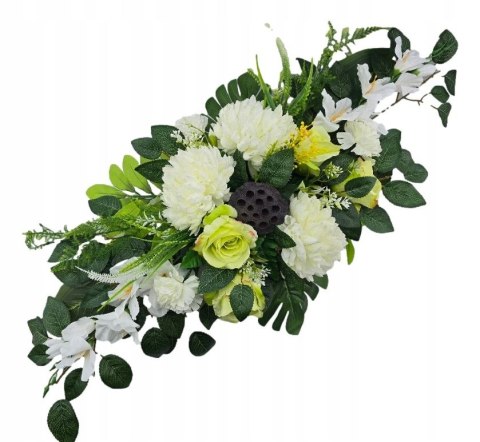 KOMPOZYCJA NAGROBNA KWIATOWA STROIK GRÓB WIĄZANKA CHRYZANTEMY NA CMENTARZ