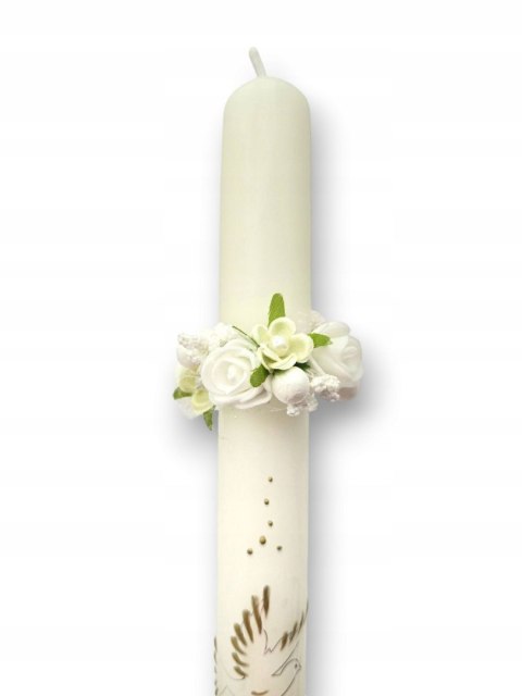 NIEBIESKA RÓŻOWA BIAŁA - DO WYBORU - OZDOBA NA ŚWIECĘ DO CHRZTU PROFITKA