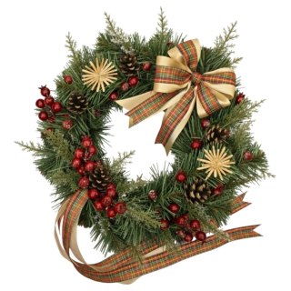 Stroik świąteczny królewski szyszki jarzębina tradycyjny na stół drzwi 40cm