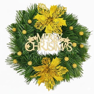 Wianek świąteczny Wesołych Świąt stroik na drzwi stół dekoracja handmade