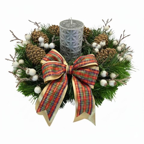 Wianek świąteczny na Boże Narodzenie stroik na drzwi stół boho handmade