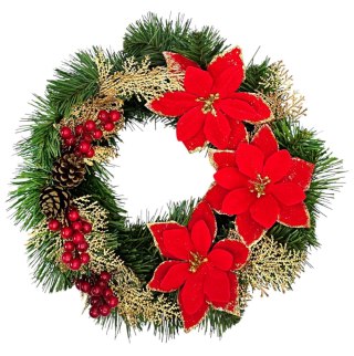 Wianek świąteczny na Boże Narodzenie stroik na drzwi stół dekoracja handmade 40cm