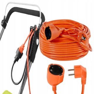 PRZEDŁUŻACZ OGRODOWY DO KOSIARKI GRUBY PRZEWÓD SZNUR BUDOWLANY KABEL 30m 2x