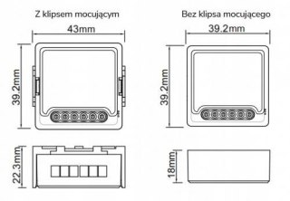 Moduł OXT mini przekaźnik 2 obwody WiFi TUYA T222