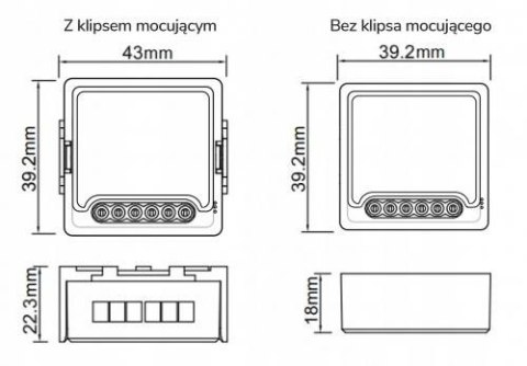 Moduł OXT mini przekaźnik 2 obwody WiFi TUYA T222