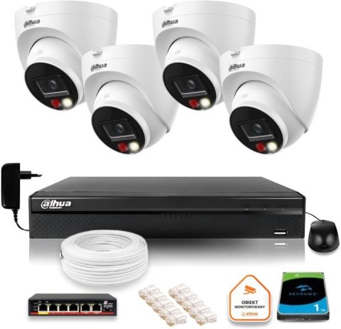 Zestaw monitoringu IP Dahua 4 Kamer IP 8mpx 4K dysk twardy