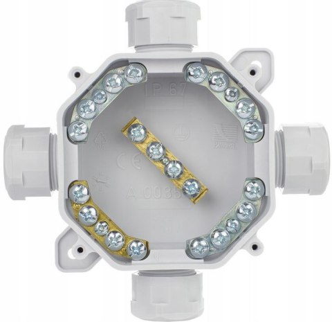 Puszka natynkowa hermetyczna PG16, IP 67 (5x4mm2), kolor szary PAWBOL A.0035