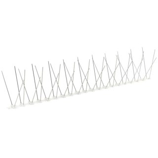 Kolce przeciw ptakom, 40 kolców, stal nierdzewna, podstawa poliwęglan UV, do parapetów i gzymsów, 50 cm, wys. 11 cm