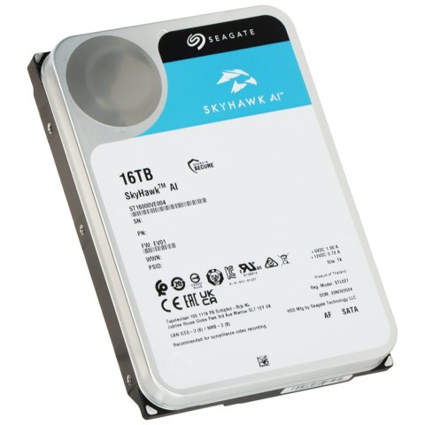 DYSK DO REJESTRATORA HDD-ST16000VE004 16TB 24/7 SkyHawk AI SEAGATE DYSK DO REJESTRATORA HDD-ST16000VE004 16TB 24/7 SkyHawk AI SEAGATE