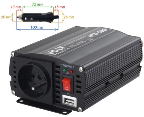 PRZETWORNICA VOLT POLSKA IPS-500 12V / 230V 350/500 W PRZETWORNICA VOLT POLSKA IPS-500 12V / 230V 350/500 W