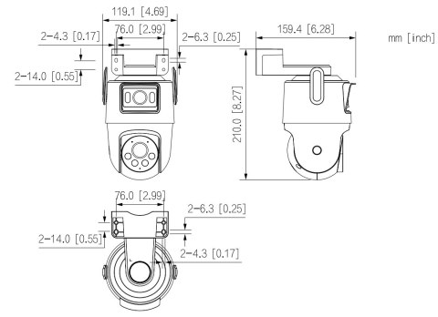 KAMERA PT IP OBROTOWA ZEWNĘTRZNA P3D-3F-PV-0280B/0600B Picoo Dual D1 Wi-Fi 6, - 3 Mpx 6 mm, 2.8 mm DAHUA KAMERA PT IP OBROTOWA ZEWNĘTRZNA P3D-3F-PV-0280B/0600B Picoo Dual D1 Wi-Fi 6, - 3 Mpx 6 mm, 2.8 mm DAHUA