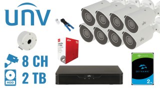ZESTAW DO MONITORINGU UNV-NVR08-8IPCB2 8 KAMER + REJESTRATOR UNIVIEW