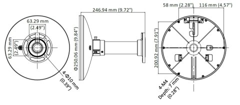 UCHWYT SUFITOWY KAMERY DS-1661ZJ-6D Hikvision UCHWYT SUFITOWY KAMERY DS-1661ZJ-6D Hikvision