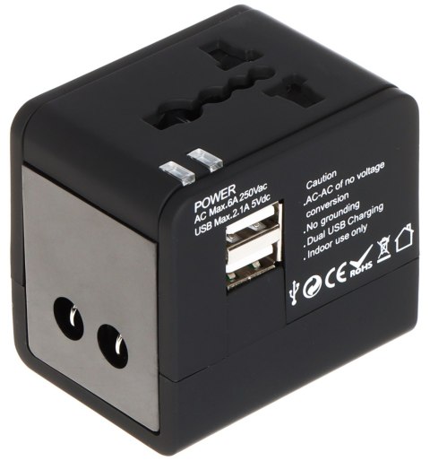 UNIWERSALNA PRZEJŚCIÓWKA SIECIOWA Z ZASILACZEM USB ASP-100/230V+USB UNIWERSALNA PRZEJŚCIÓWKA SIECIOWA Z ZASILACZEM USB ASP-100/230V+USB